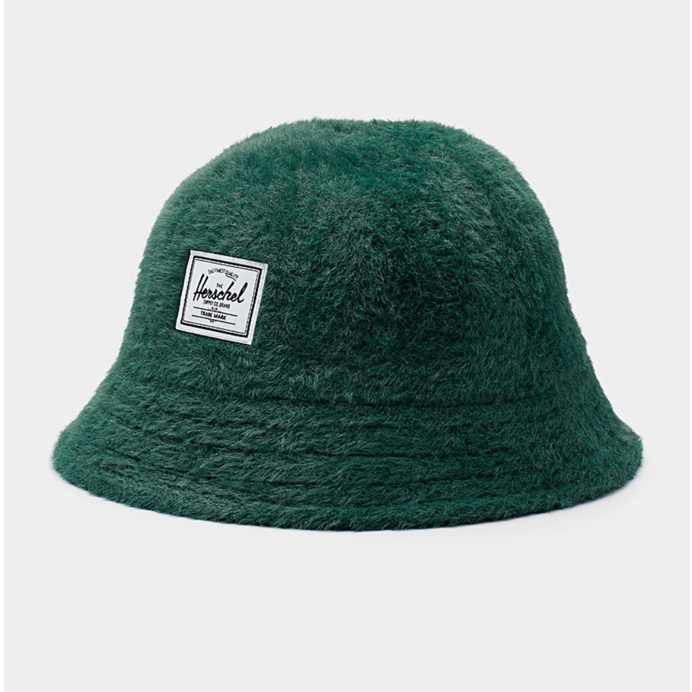 Herschel green faux fur plush cloche hat NWT